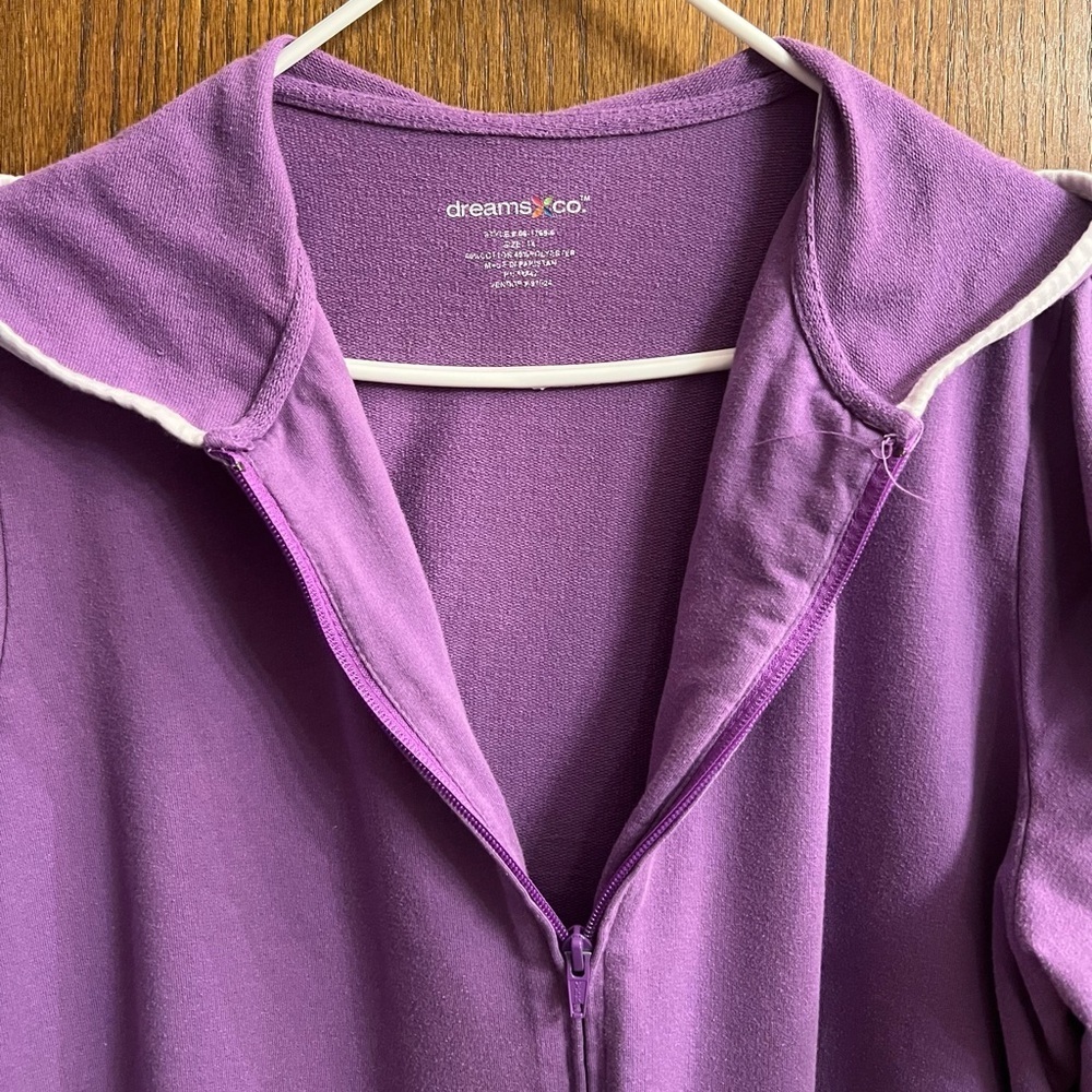 Dreams & Co Purple Hooded Zip-Up Robe Women’s size 1x - Picture 2 of 7